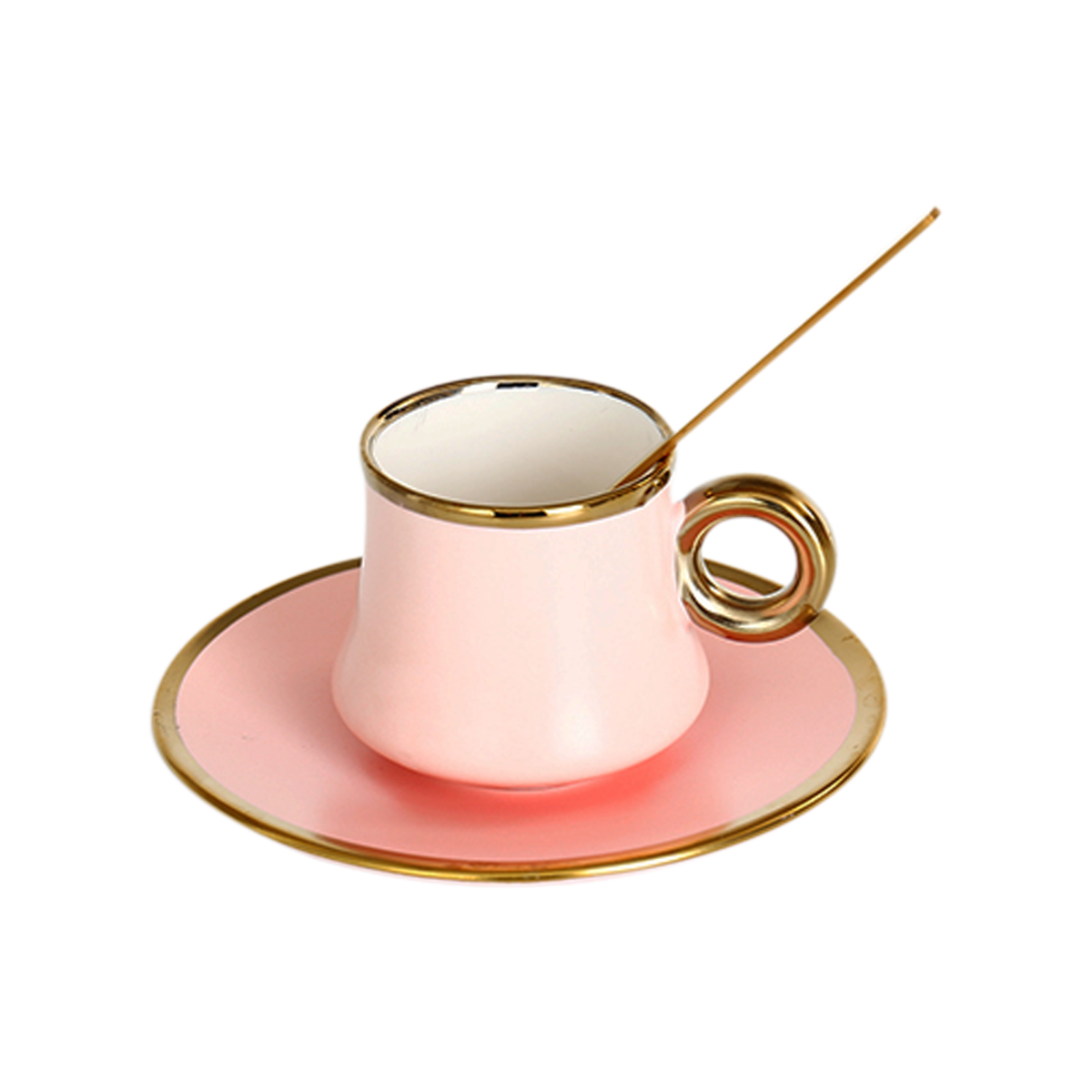 Bricard Tee-Espresso Set 24 teilig Rosa Gold inkl. Löffel und Untertasse