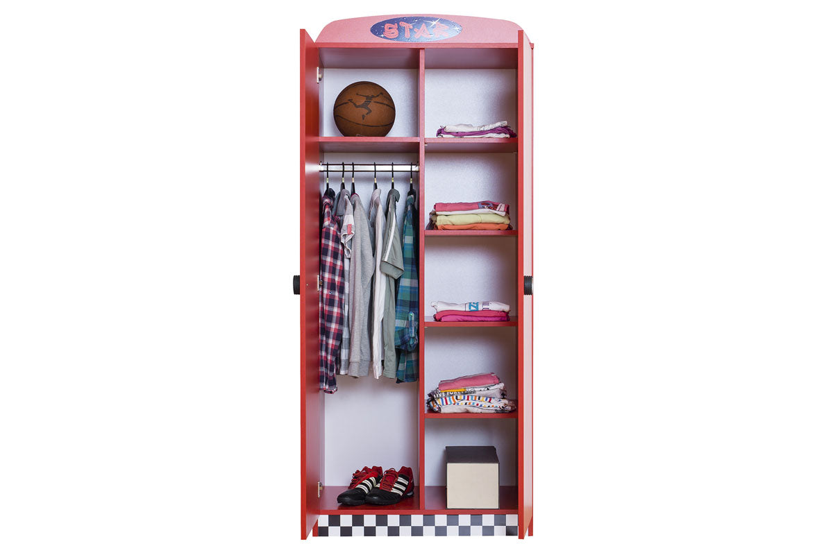 Drehtürenschrank Kleiderschrank für Kinder STAR Collection 2D rot