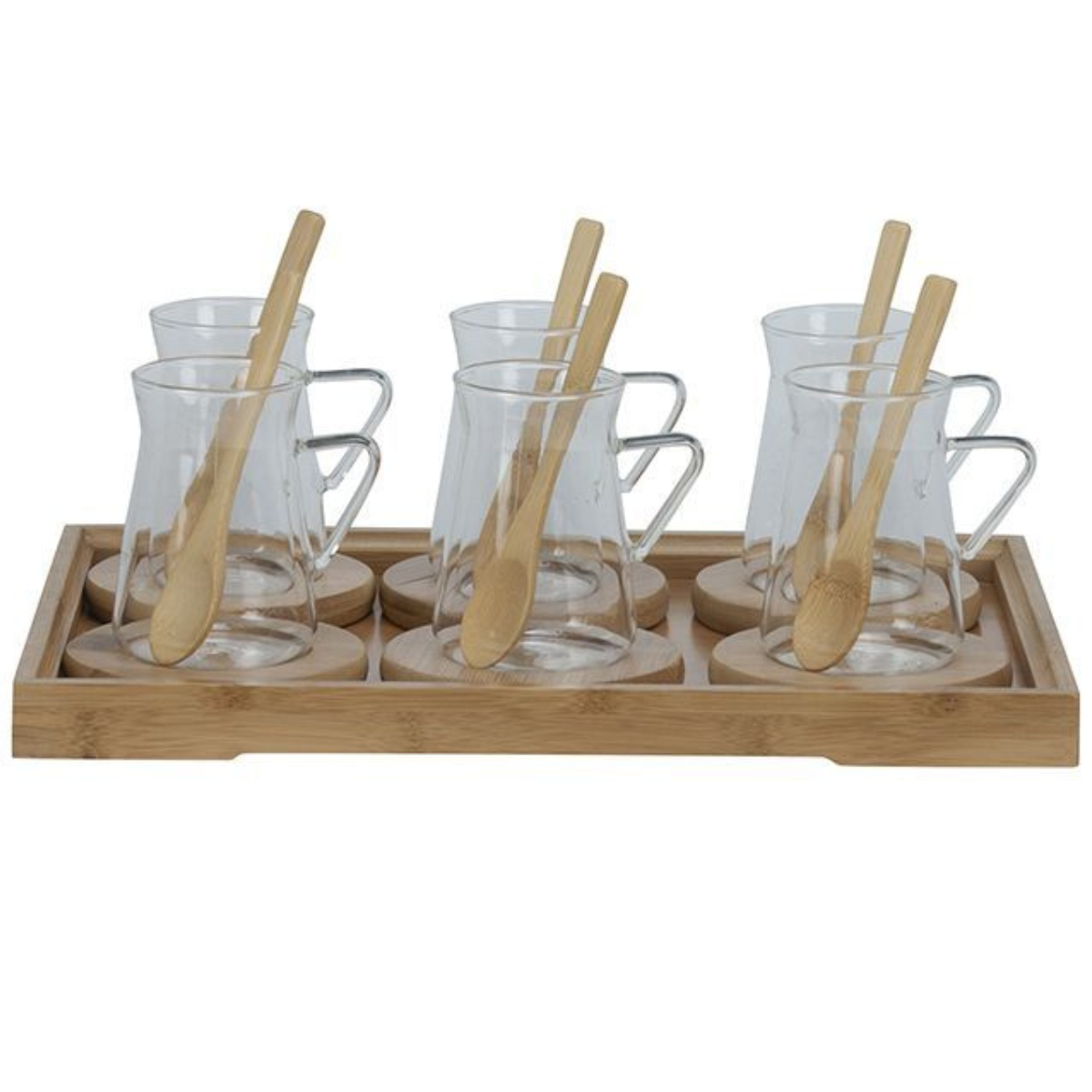 Bricard Teeglas Set 19-tlg. für 6 Personen inkl. Tablet, Löffel und Untersetzer