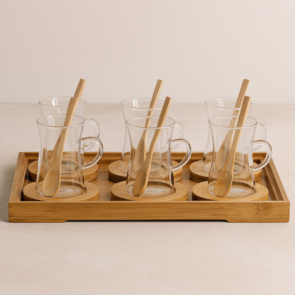 Bricard Teeglas Set 19-tlg. für 6 Personen inkl. Tablet, Löffel und Untersetzer