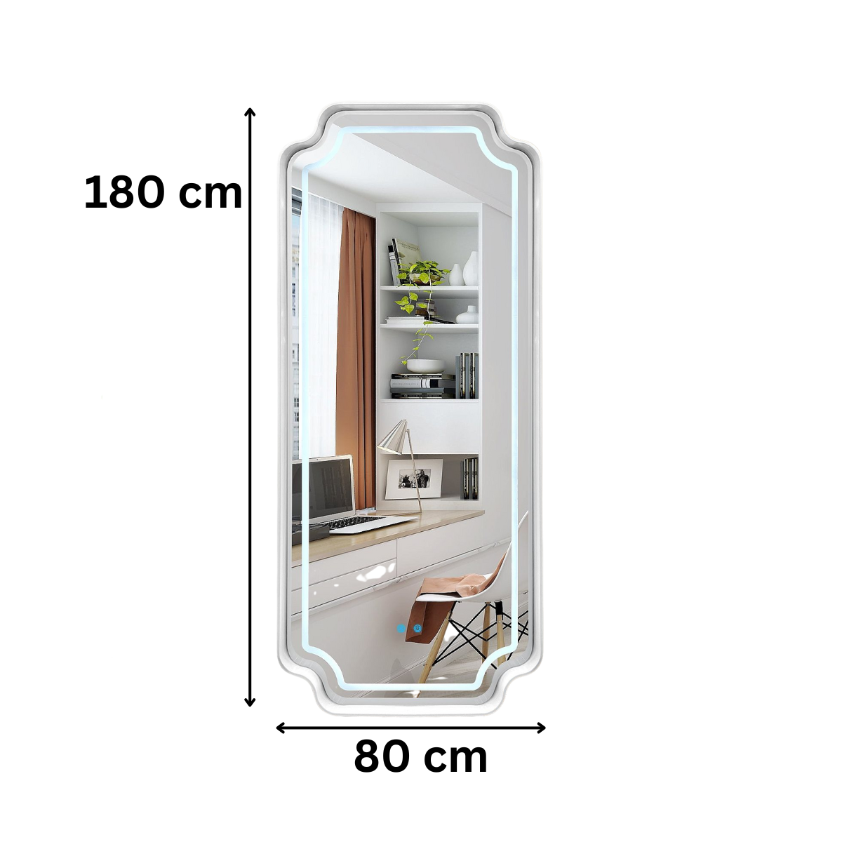 Standspiegel , Wandspiegel AURELIA 180x80 cm mit Led-Beleuchtung