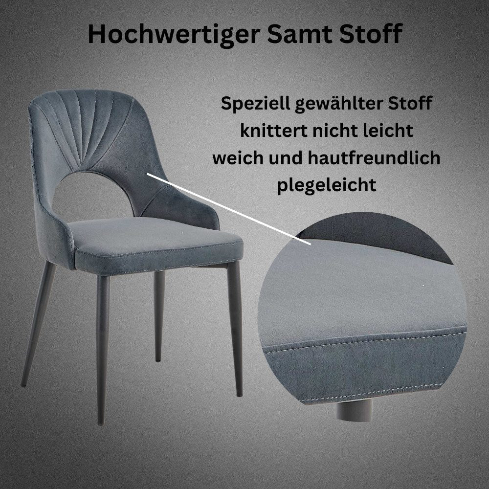 Vierbeinstuhl Esszimmerstuhl samt ver. Farben edles Design