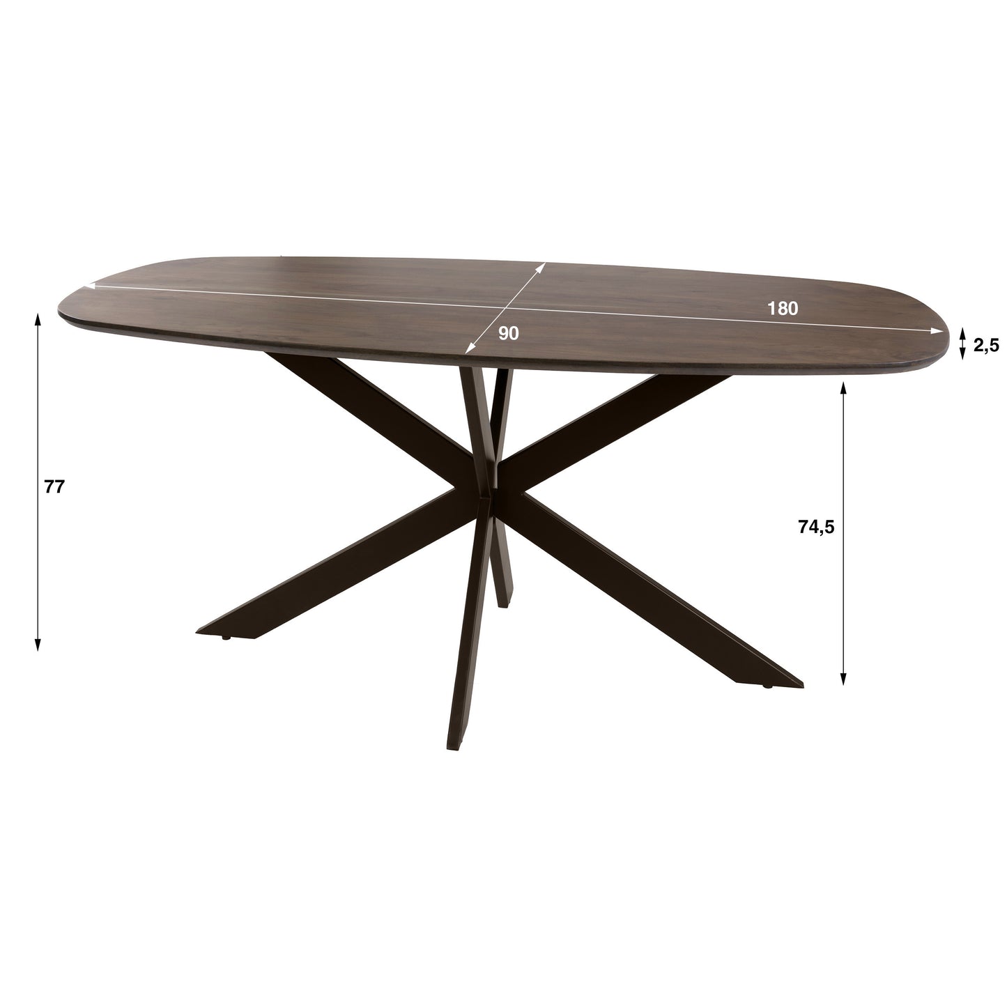 Esstisch ALVAR FLOW Dänisch-Ovaler Massivholztisch aus Akazie 180 cm