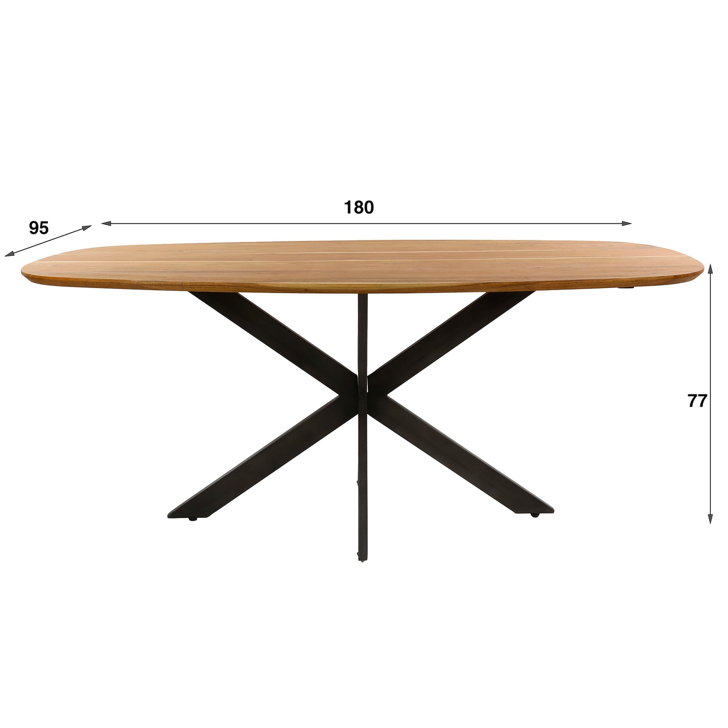 Esstisch ALVAR FLOW Dänisch-Ovaler Massivholztisch aus Akazie 180 cm