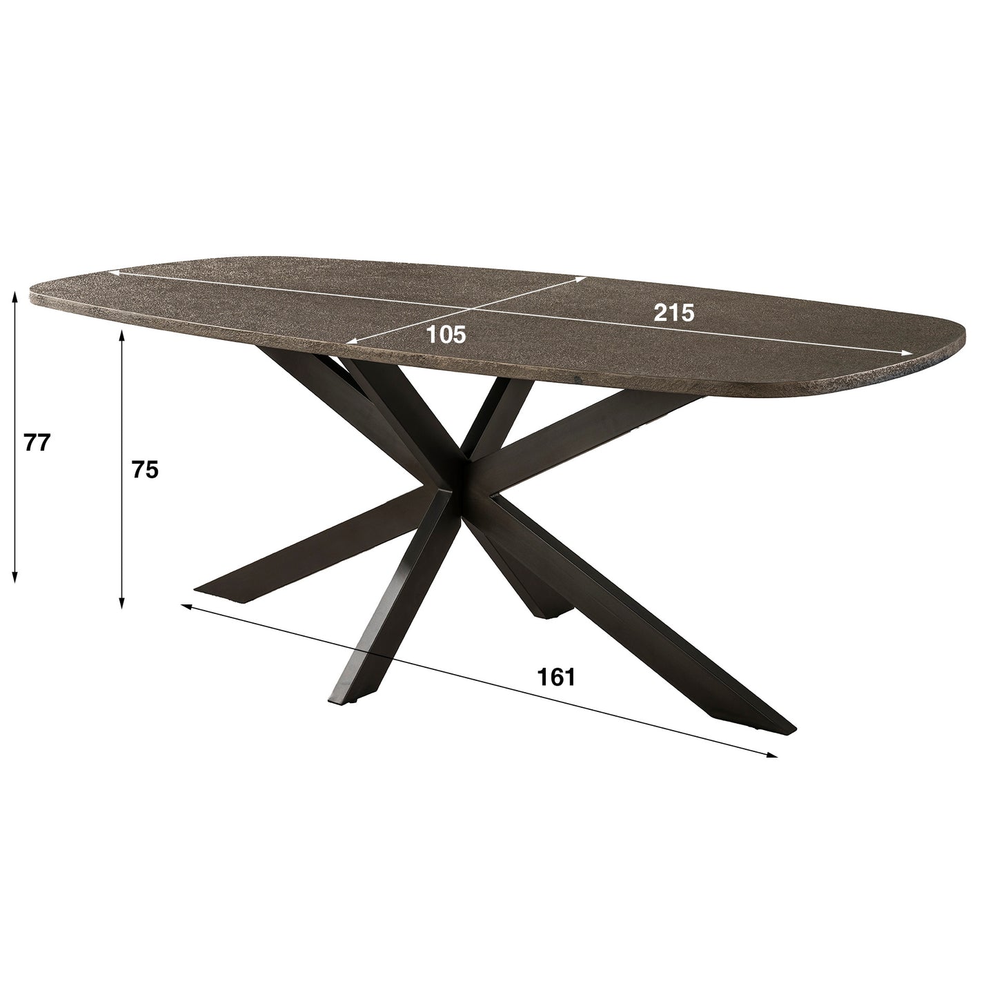 Esstisch BRONVIK GRANDE Dänisch-Ovaler XXL-Tisch in Liquid-Metal Bronze