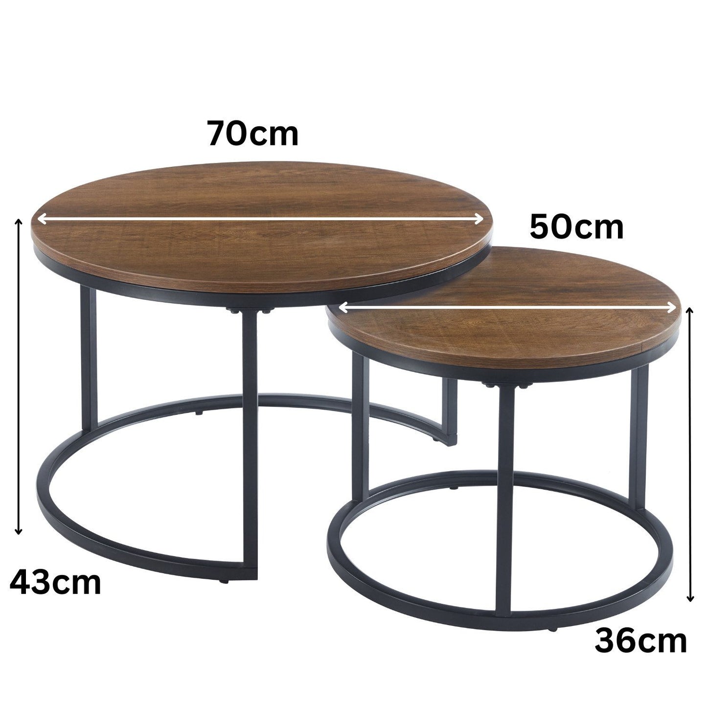 Beistelltisch Couchtisch Holz Optik Kaffeetisch Set 2er Set