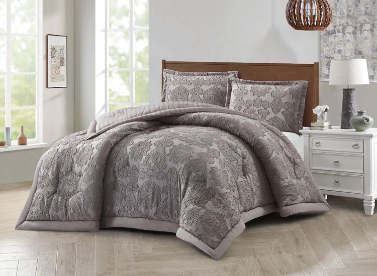 Tagesdecke Set Sara Überwurf Decke 3-Teilig 240X260 CM , atmungsaktiv 2-Personen Braun