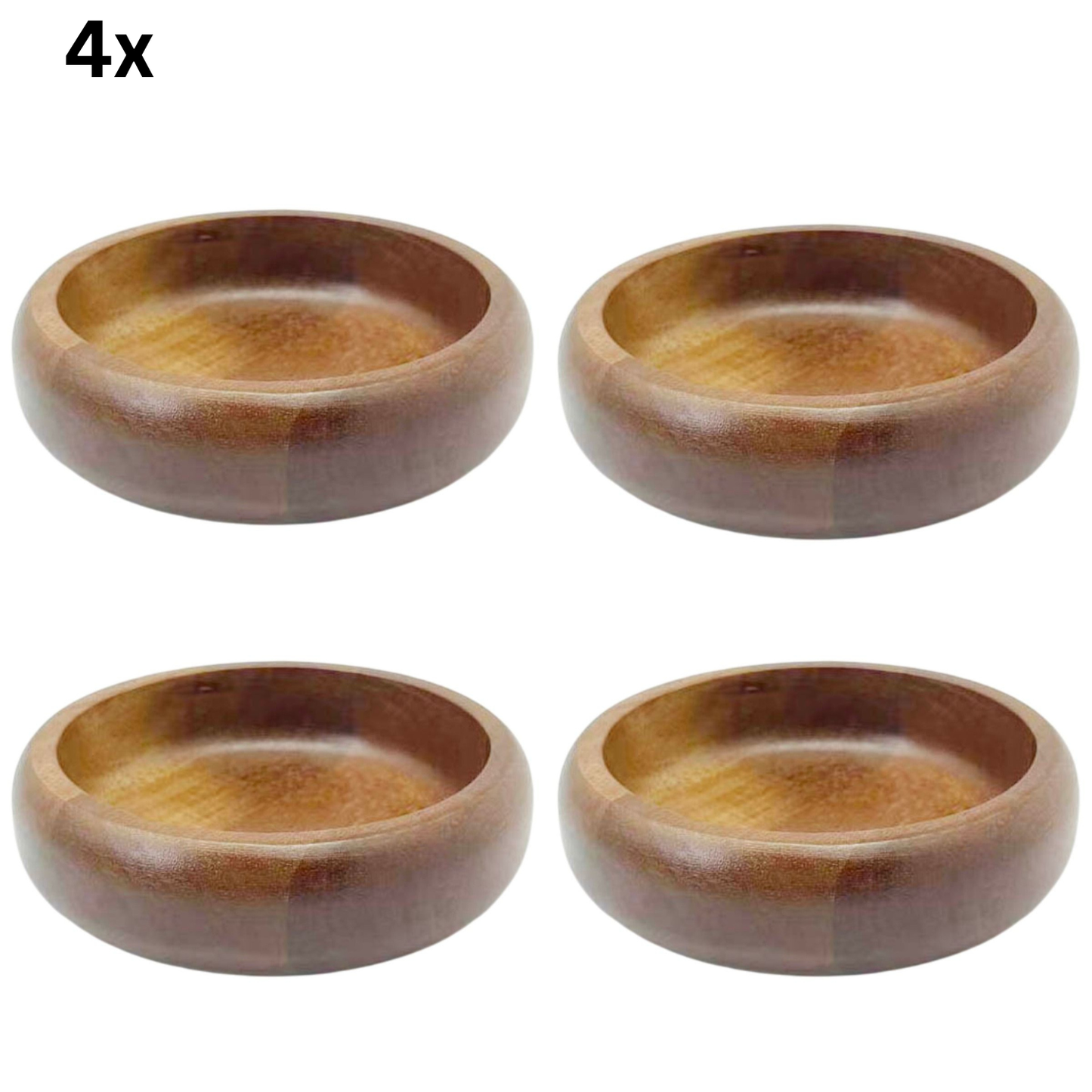 Servierschale Kleines flaches Massivholz-Schälchen im minimalistischen Design Akazie Holz Ø 14 cm