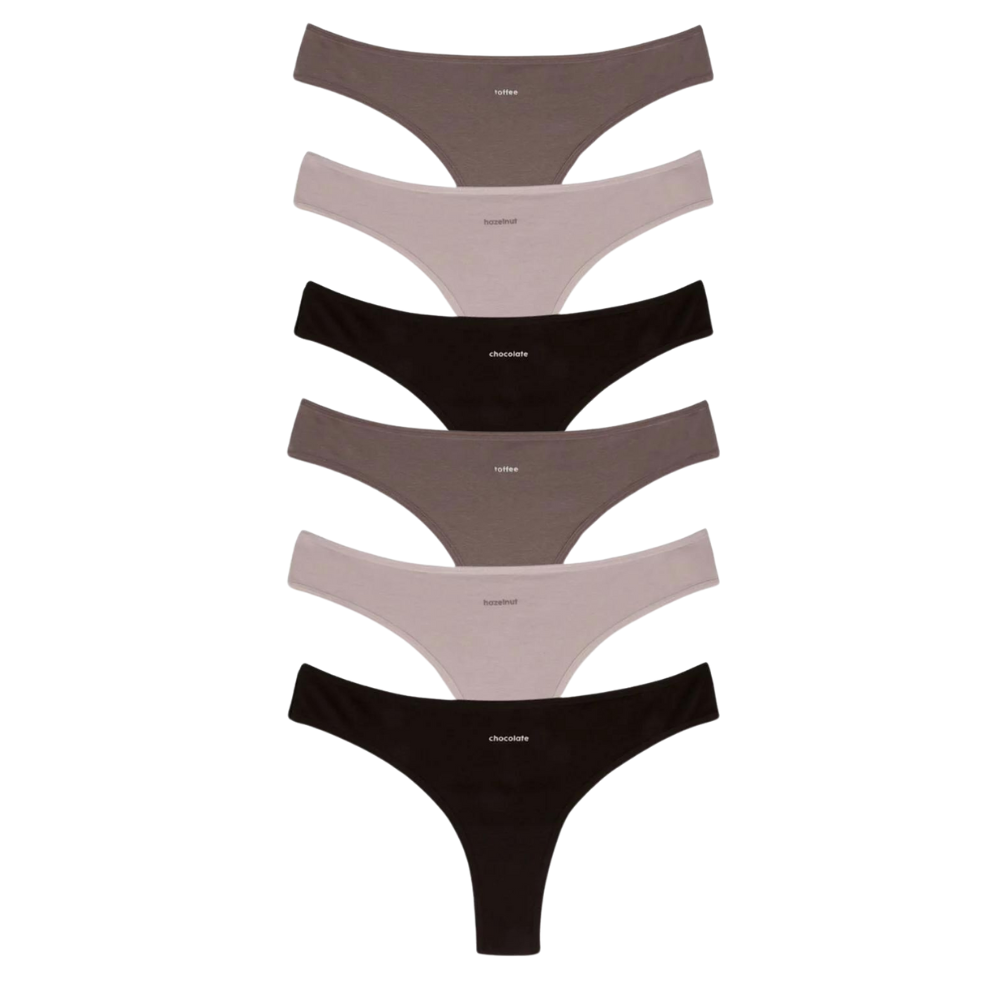Brazilian Slips 6er Set Unterhosen Damen Baumwoll Panty Unterwäsche Frauen S/M/L