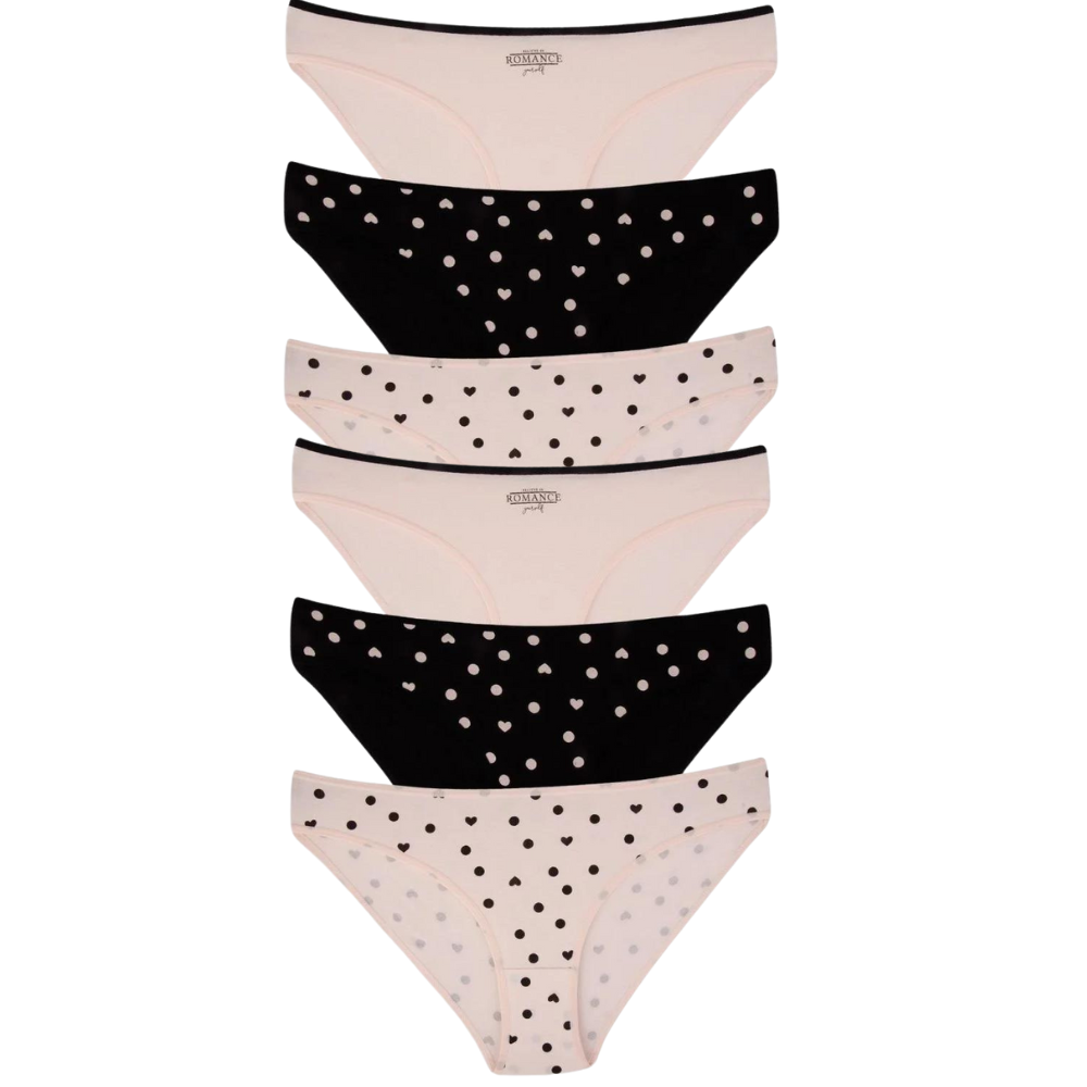 Brazilian Slips 6er Set Unterhosen Damen Baumwoll Panty Unterwäsche Frauen S/M/L