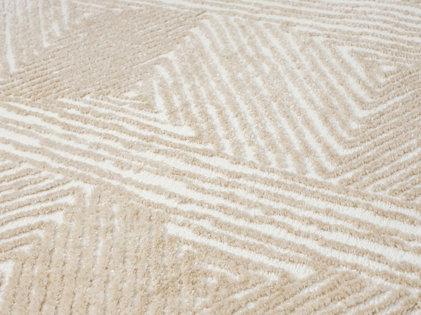 Teppich Nova rechteckig Streifenmuster 13 mm Höhe 160 x 230 cm 200x230 cm creme