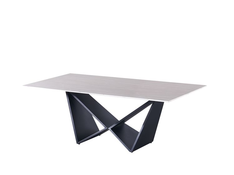 Edler Couchtisch in Marmor-Optik mit Edelstahlbeinen – 130 x 70 x 42 cm
