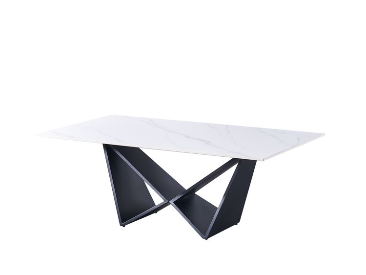 Edler Couchtisch in Marmor-Optik mit Edelstahlbeinen – 130 x 70 x 42 cm