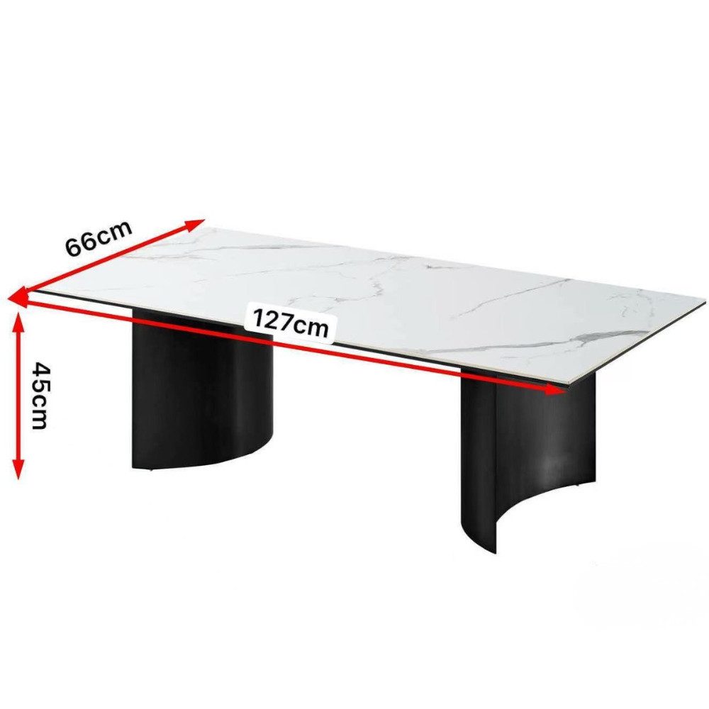 Couchtisch Verona edles Marmor Design weiß mit speziell gefertigten Tischbeinen