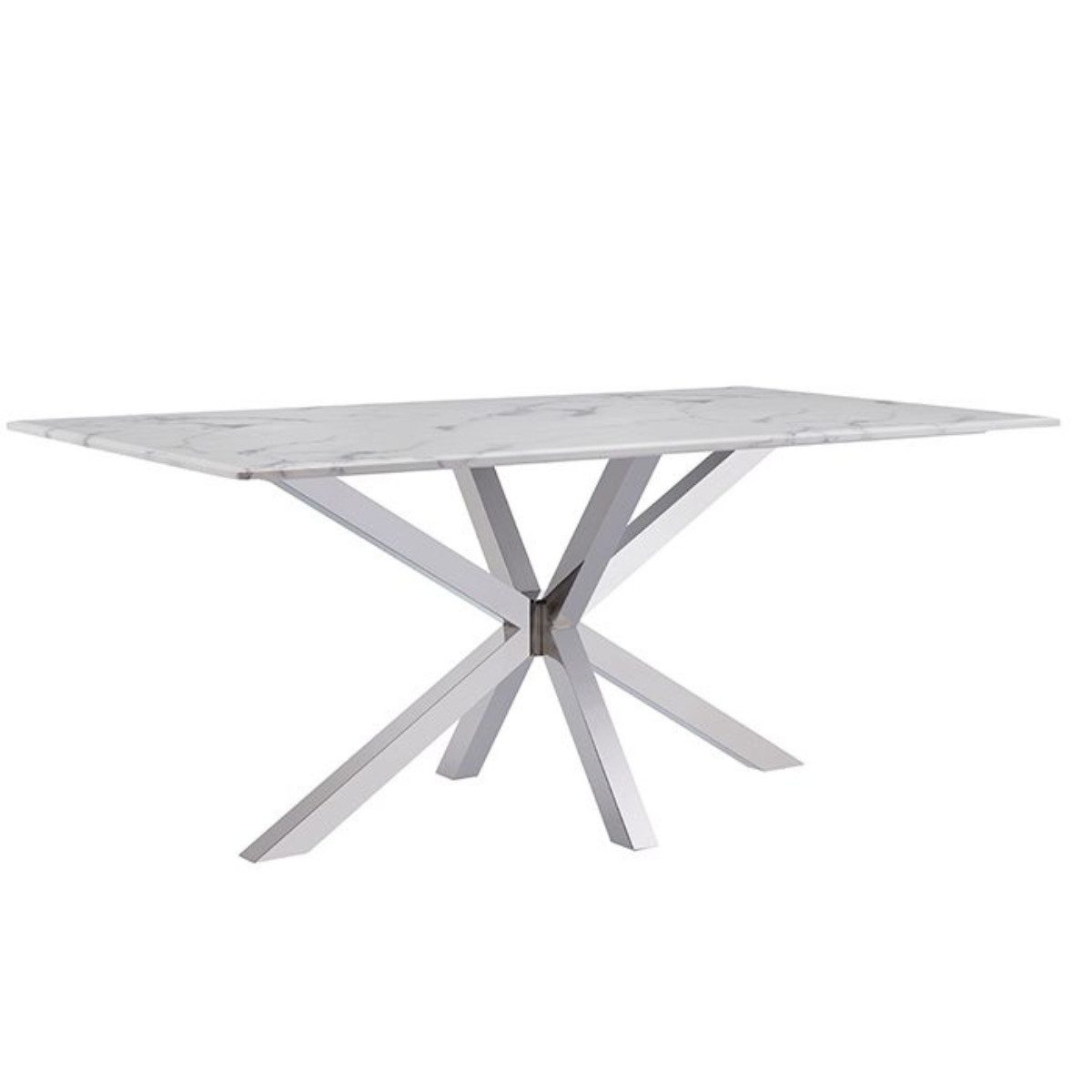 Esstisch Terni mit edlen Edelstahlbeinen Marmoroptik Tischplatte 180cm