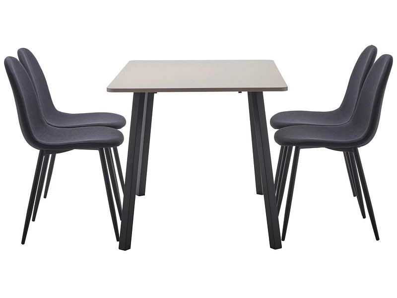 Essgruppe Set 5 Tlg. Inkl. Tisch weiß/schwarz 120x80cm