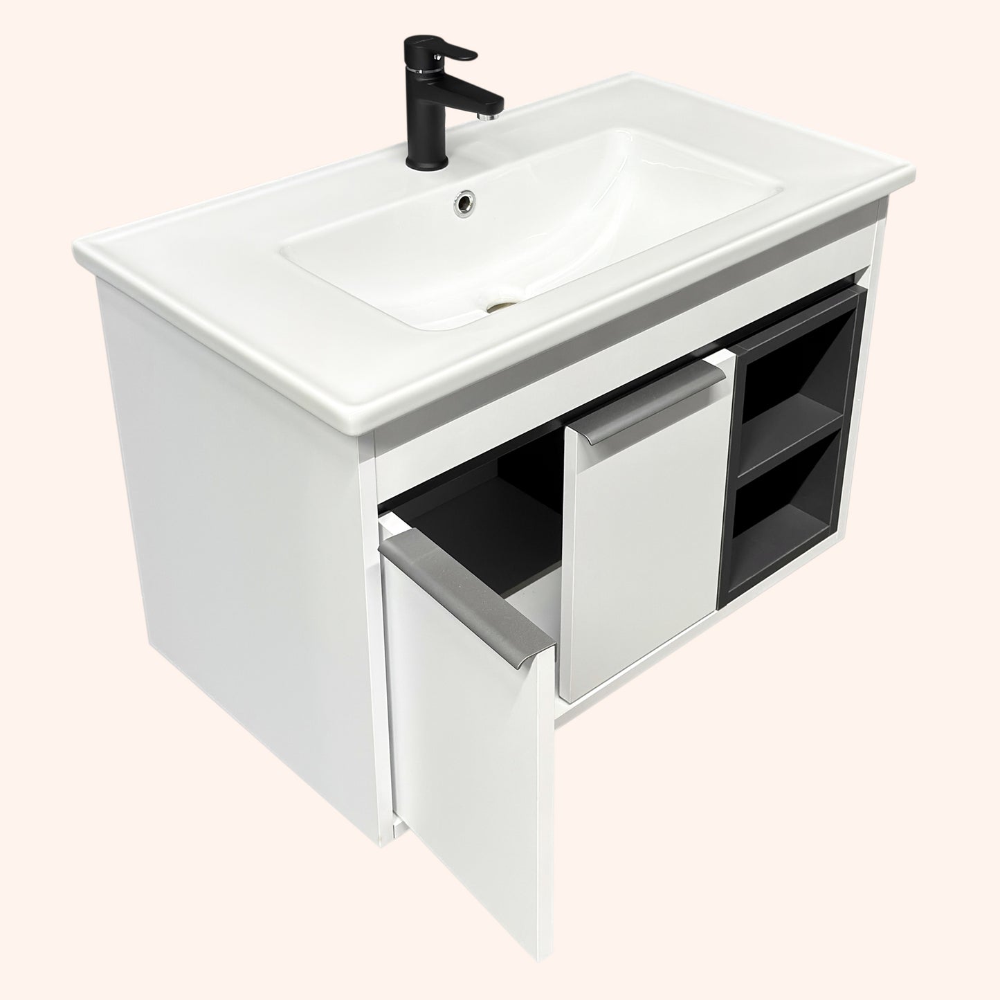 Badmöbel-Set (Komplett-Set, 4-5 St), inkl. Keramik Waschbecken, vormontiert