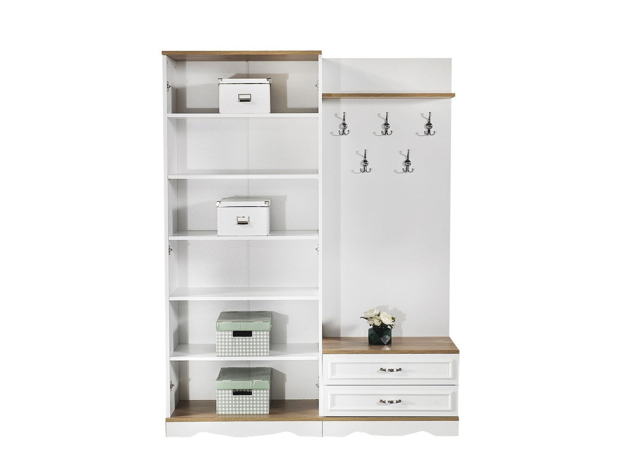 Garderobe OLGA weiß matt 150x40x196 cm