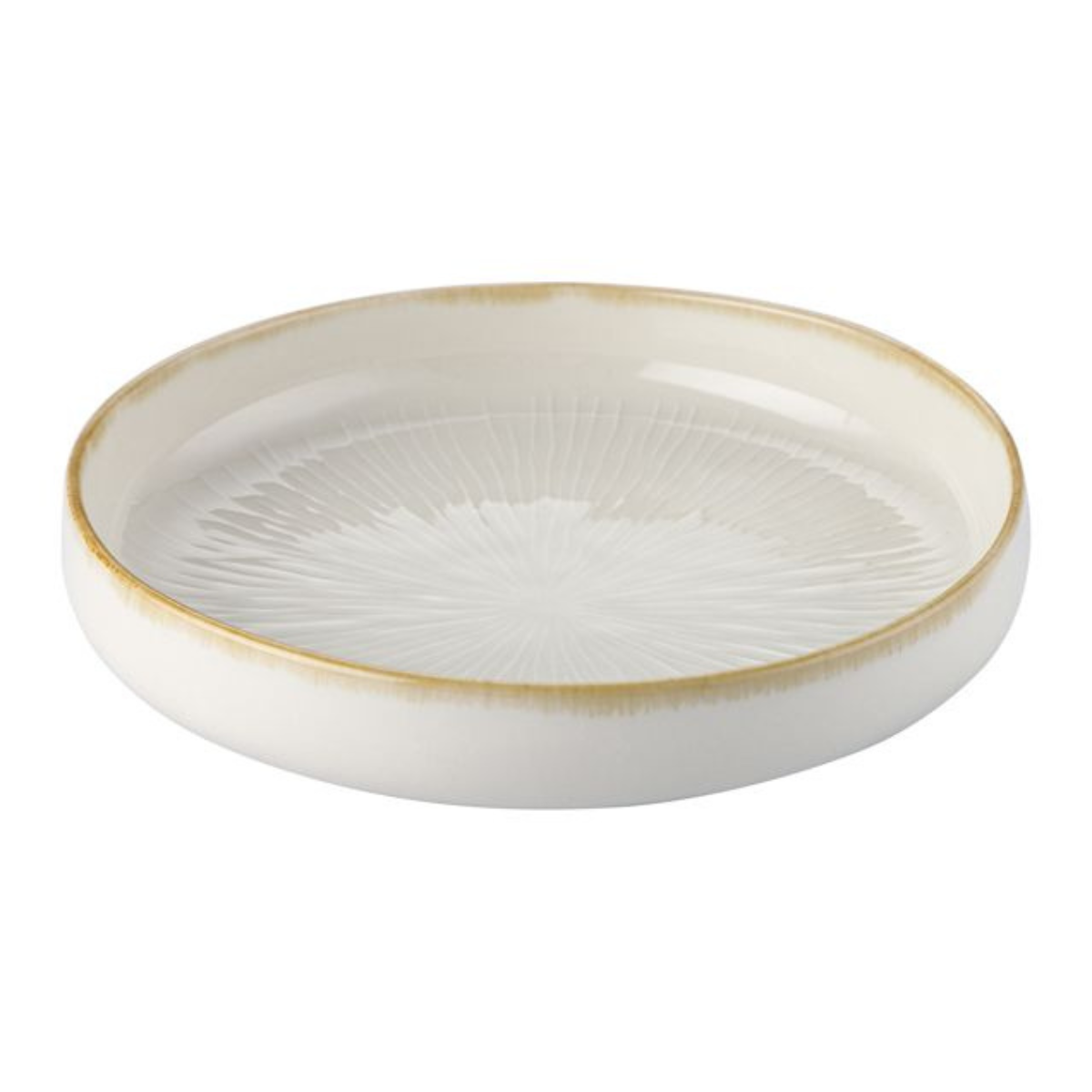 Bricard Geschirr-Set PAU Tafelgeschirr, Porzellan, spülmaschinenfest 25-tlg. 6 Personen mikrowellengeeignet weiß-beige