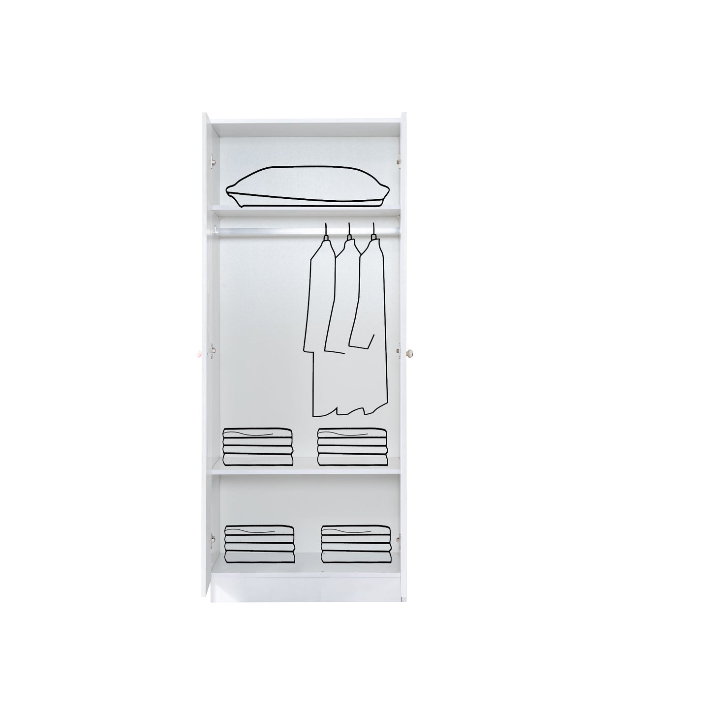 Kleiderschrank Drehtürschrank weiß TRIPO Set 2 Türen