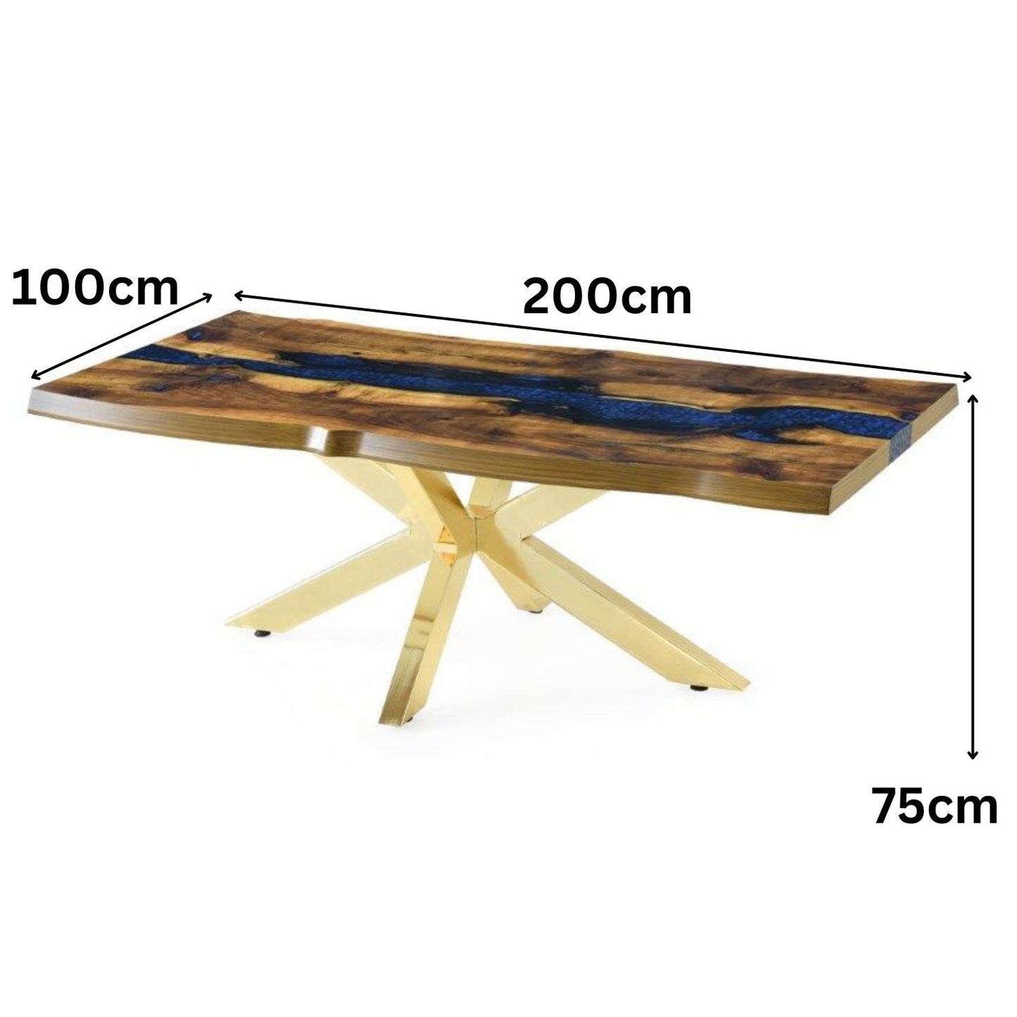 Esstisch Wohnzimmertisch im edlen Epoxid Kunstharz Design (1-Tisch), Epoxid Design 180x90x75 - 200x100x75 cm