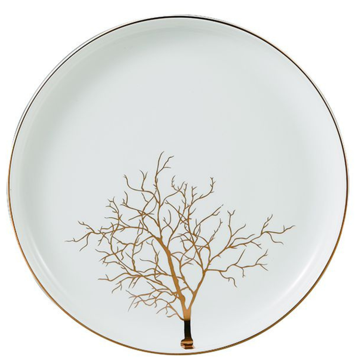 Bricard Geschirr-Set Revel Tafelgeschirr, Porzellan, spülmaschinenfest 25-tlg. 6 Personen mikrowellengeeignet weiß-gold