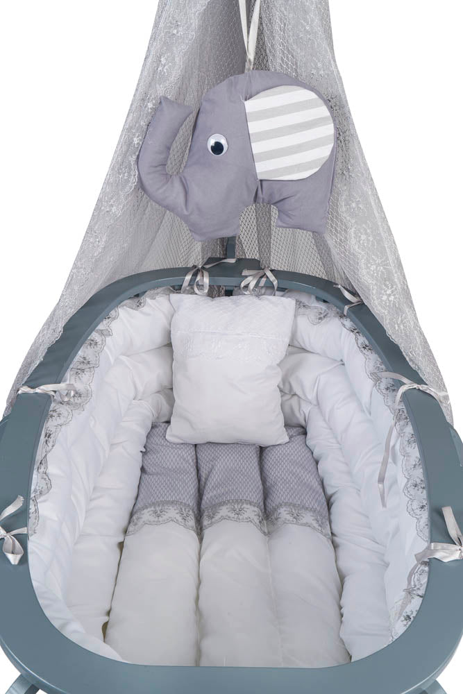 Babybett komplett Set LUCCA anthrazit