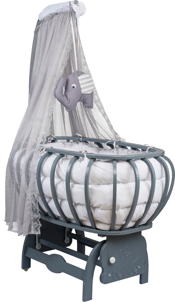 Babybett komplett Set LUCCA anthrazit