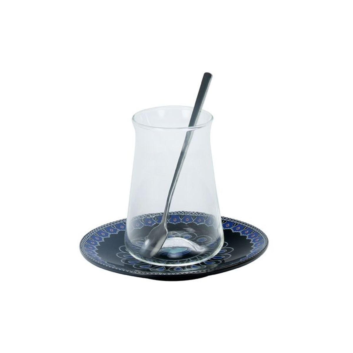 Bricard Boncuk Teeglas-Set mit Porzellan-Untersetzern – 18-teilig Blau