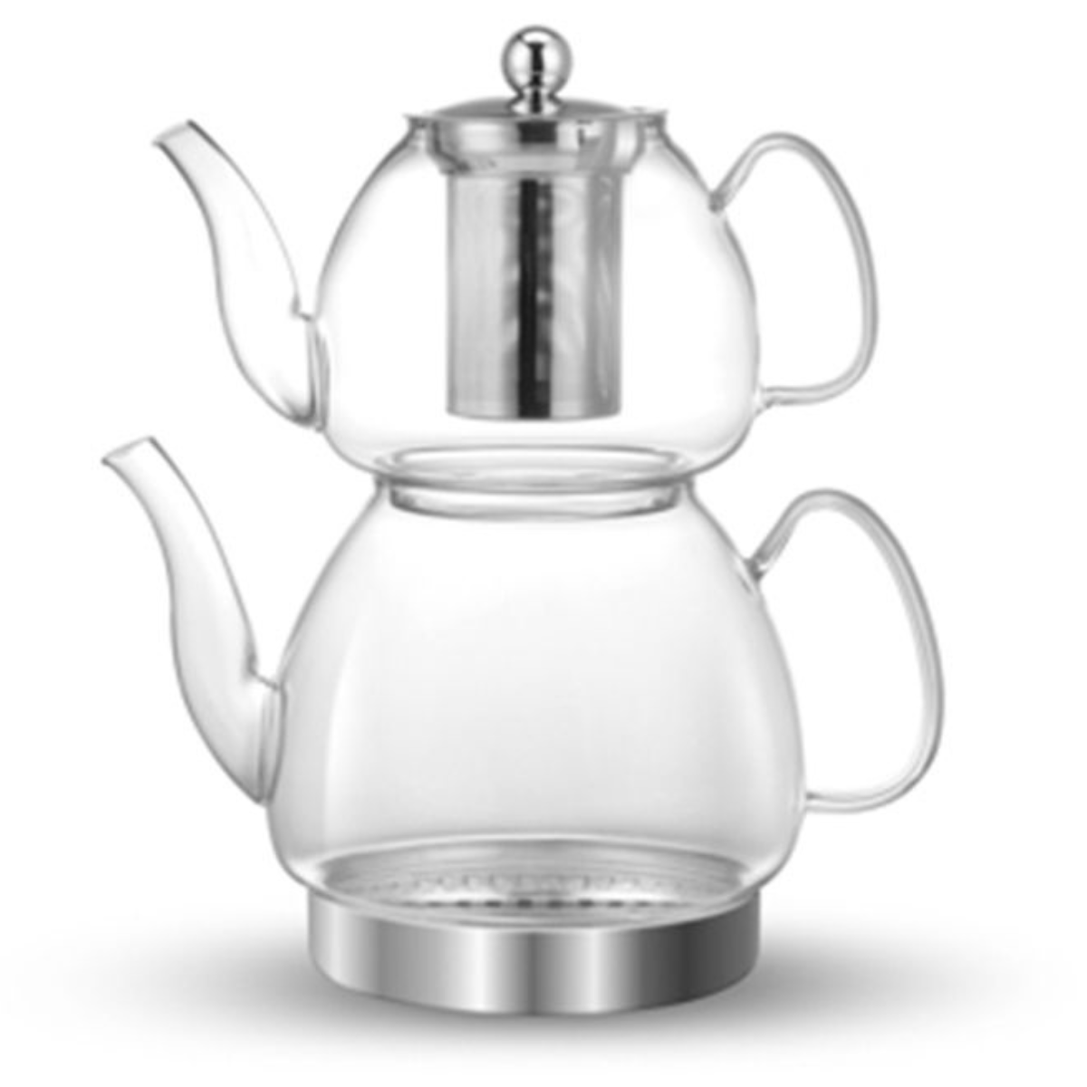 Teekanne Bora 2er Set transparent Glas 1,0/2,0 L edel