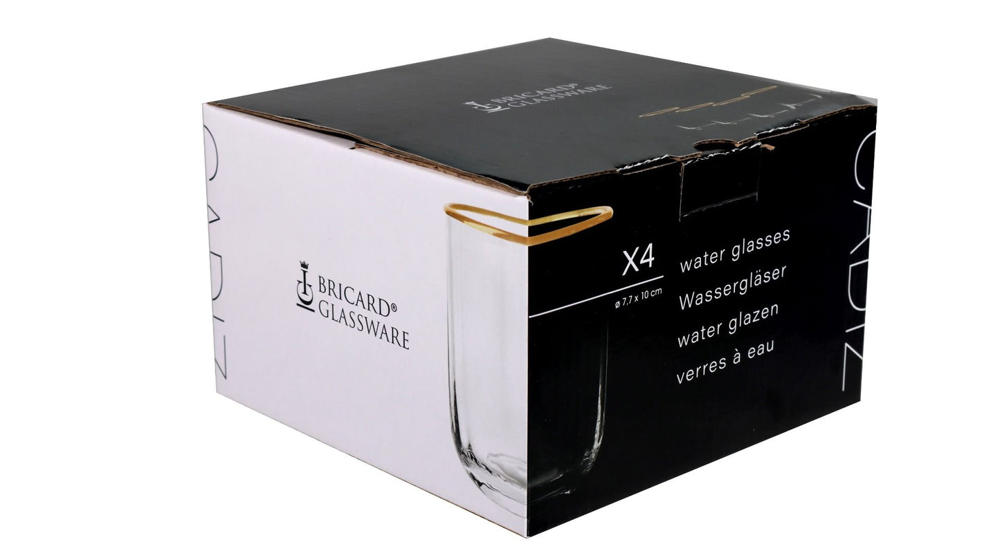 Bricard Gläser-Set Cadiz Trinkgläser Softdrinkgläser 300 ml 4er- Set Gold