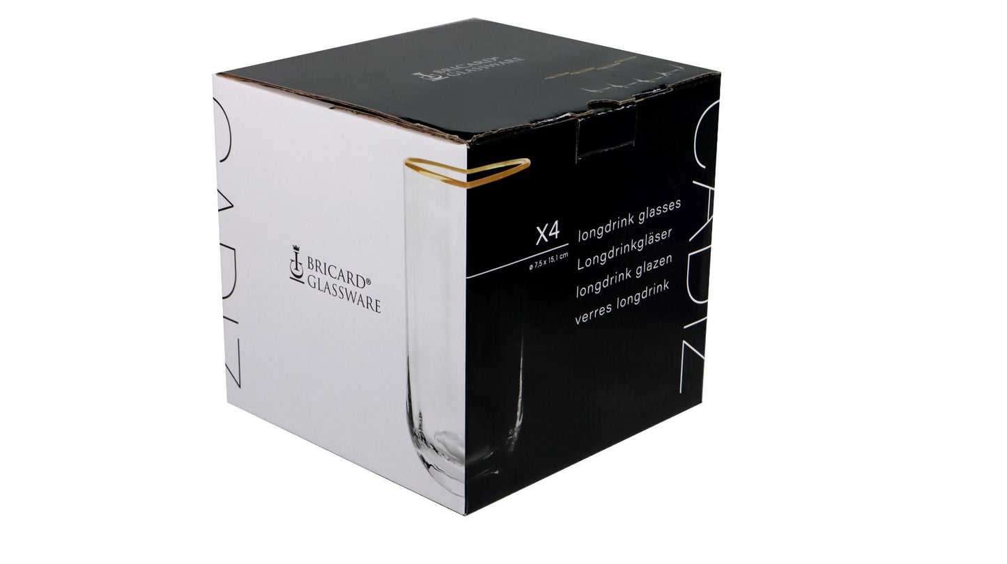 Bricard Gläser-Set Cadiz Trinkgläser Softdrinkgläser 350 ml 4er- Set Gold