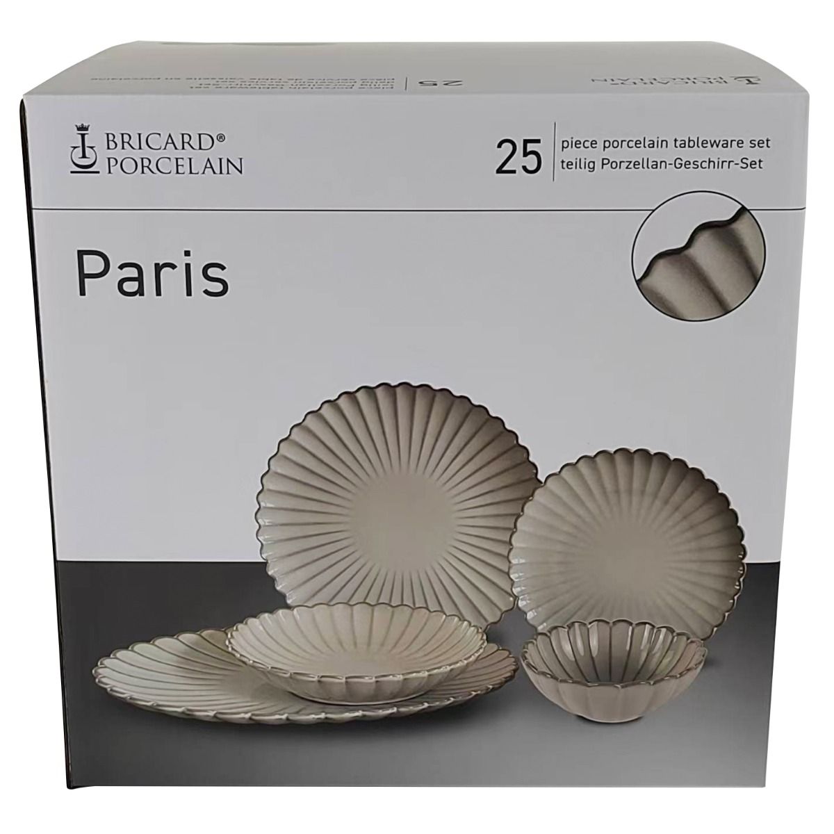 BRICARD Geschirr-Set Paris Tafelgeschirr, Porzellan, spülmaschinenfest 25-tlg.