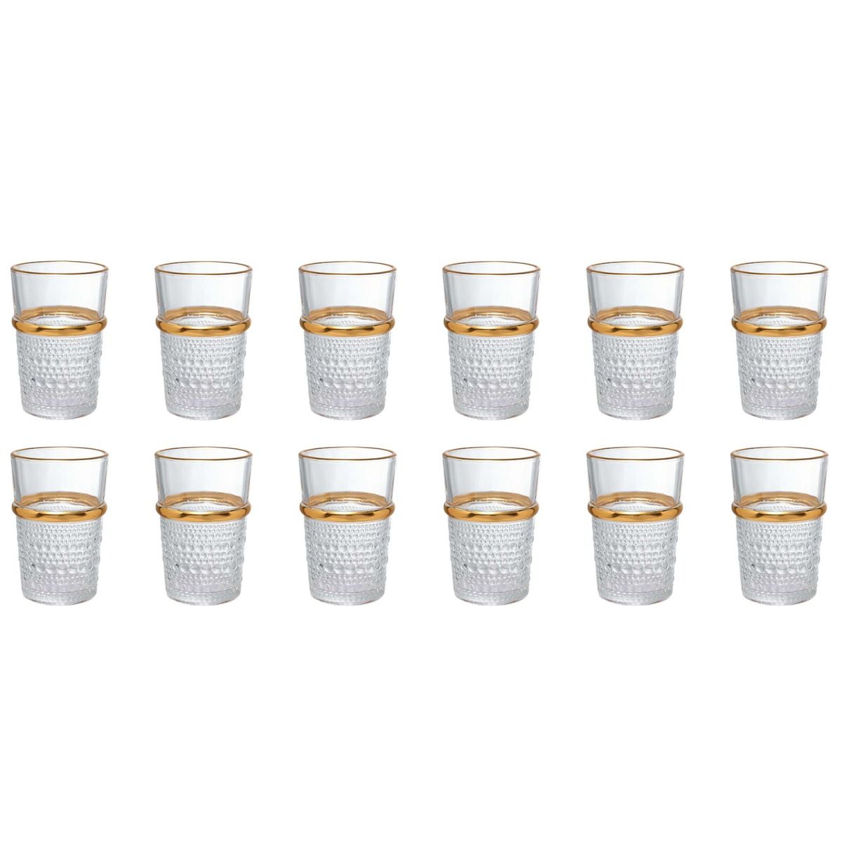 Bricard Gläser-Set Fariza Trinkgläser Whiskeygläser 200ml 12er-Set transparent-gold