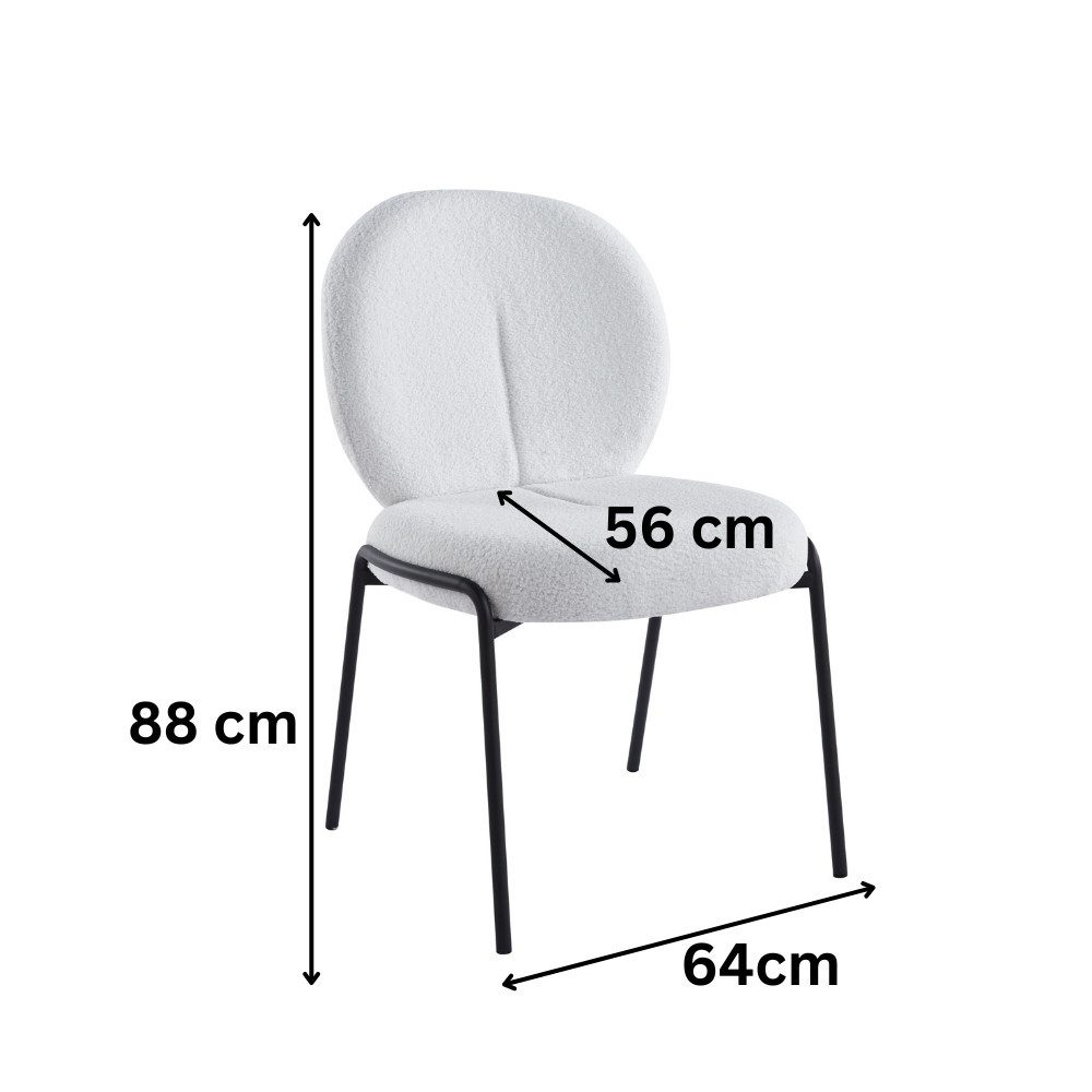 Esszimmerstuhl (Set-2 St./-4 St./-6 St), Wohnzimmerstuhl, Bouclé-Stoff