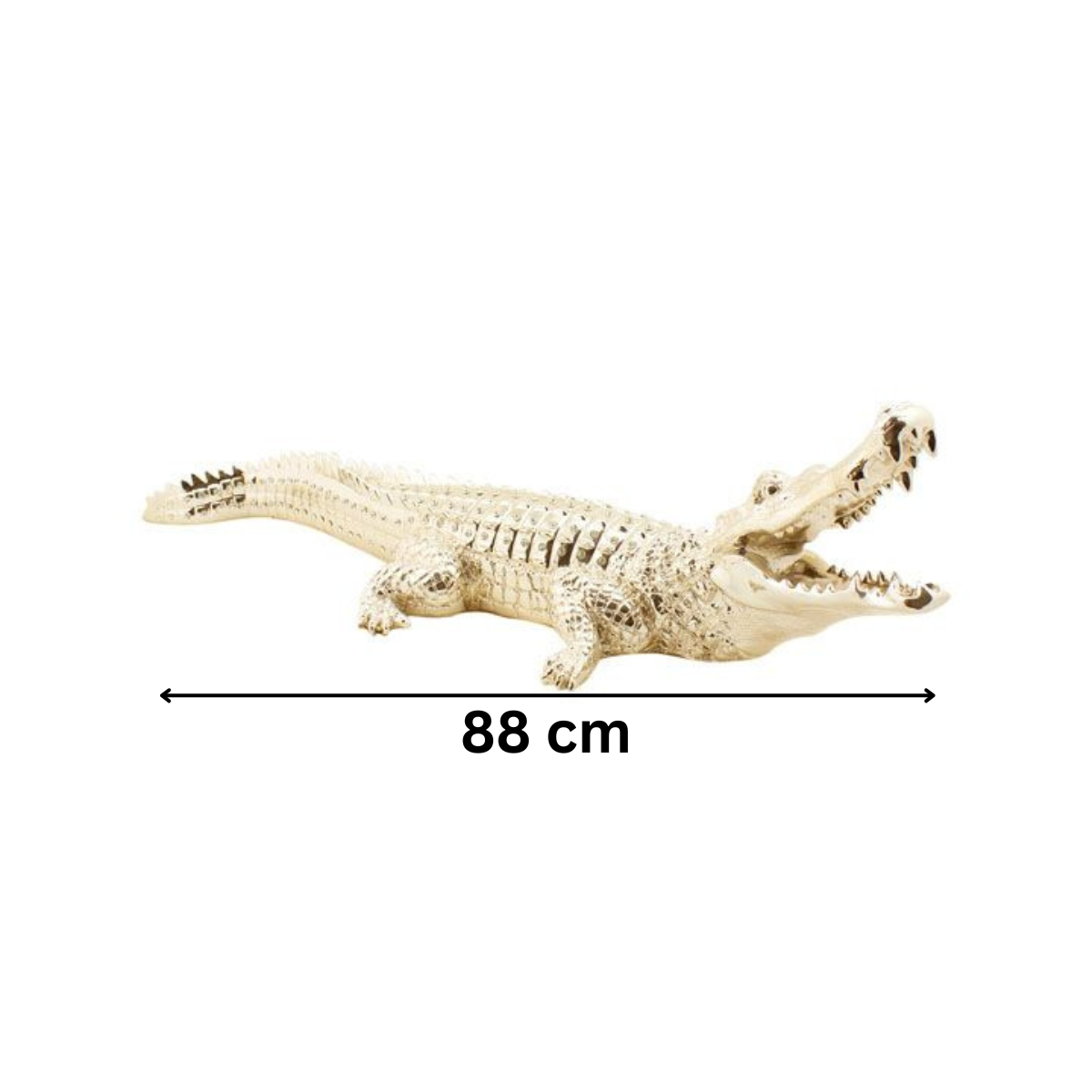 Moderne Deko Skulptur Krokodil 88 cm Gold