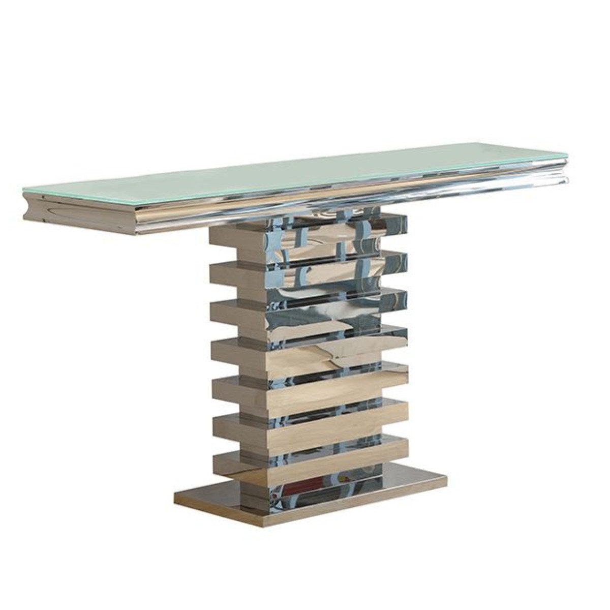Ablagetisch Monza mit einzigartigem Tischbein 160cm silber