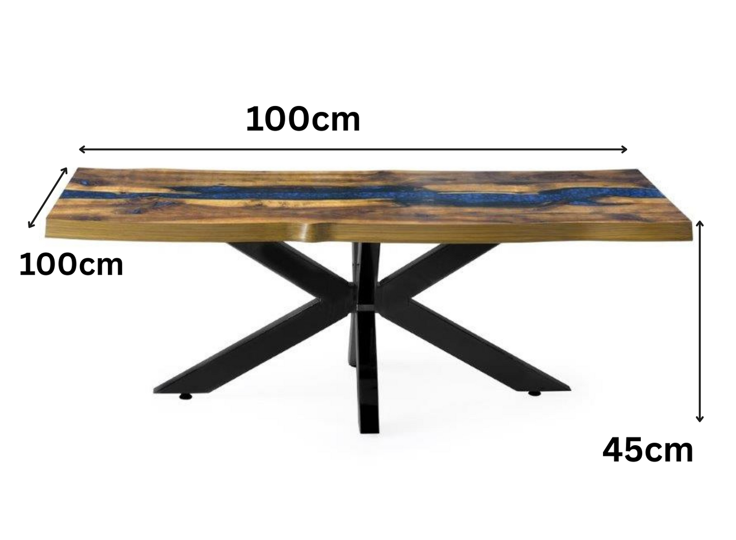 Designer Kaffeetisch aus edlen Epoxid Kunstharz Design (1-Tisch), Epoxid Design 70x130x45 - 100x100x45