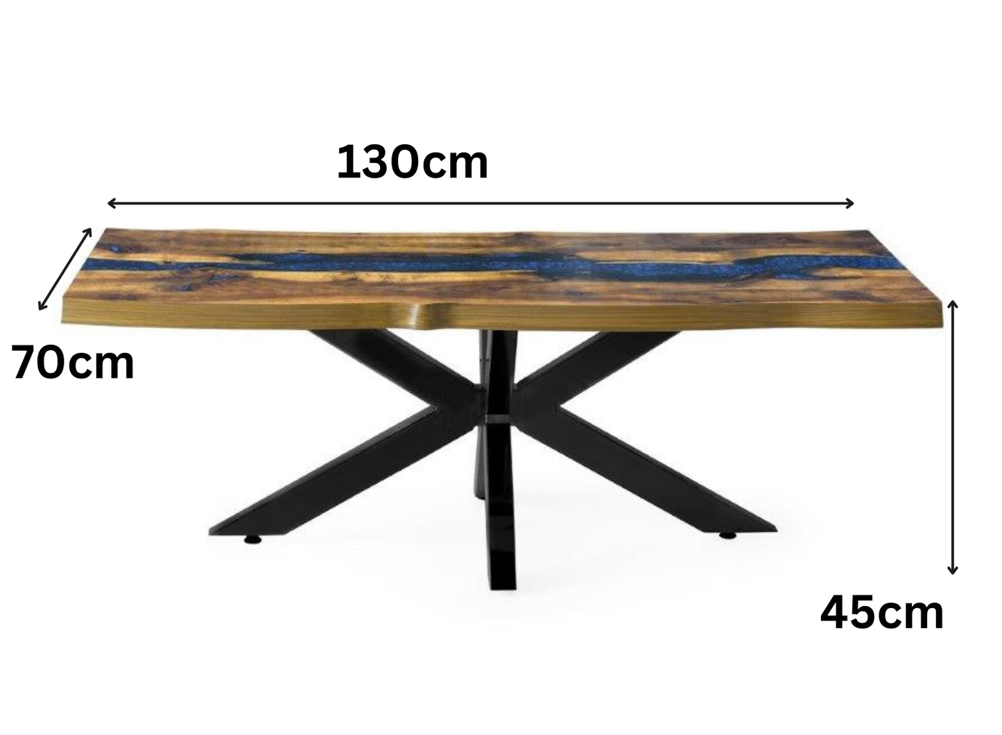 Designer Kaffeetisch aus edlen Epoxid Kunstharz Design (1-Tisch), Epoxid Design 70x130x45 - 100x100x45