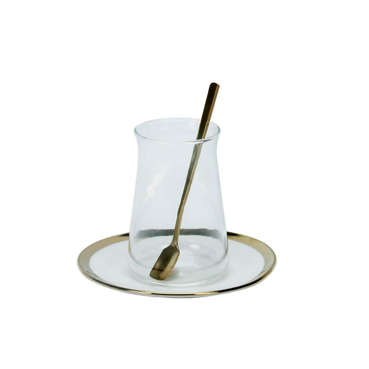 Bricard Evry Teeglas-Set mit Keramik-Untersetzern – 18-teilig Weiß