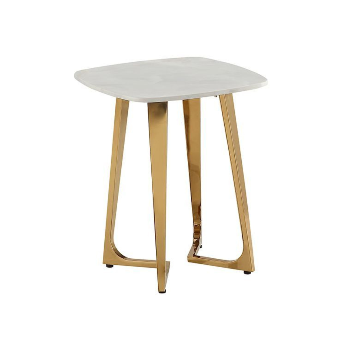 Beistelltisch BARI 2-tlg. Marmoroptik Gold 50x50x55 cm