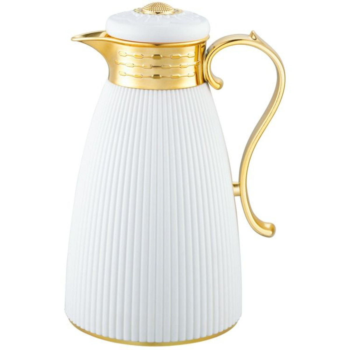 Thermosflasche HELENA 1,0 L Weiß-Gold