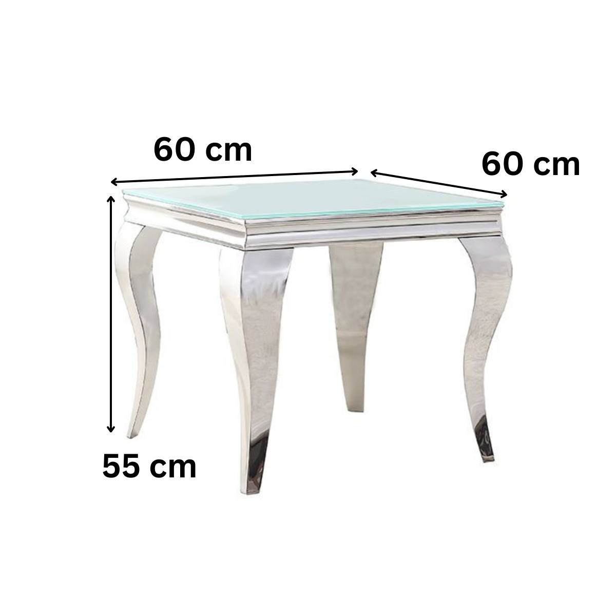 MILANO Beistelltisch Marmoroptik Glas 60x60x55 cm