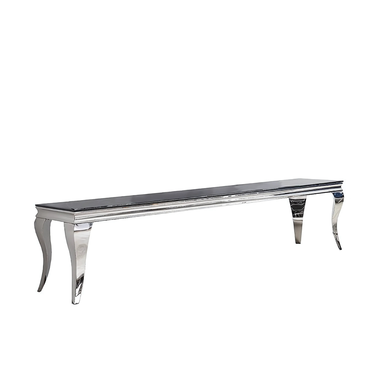 Moderner TV Bank Milano Tischplatte aus Glas 180 cm Schwarz
