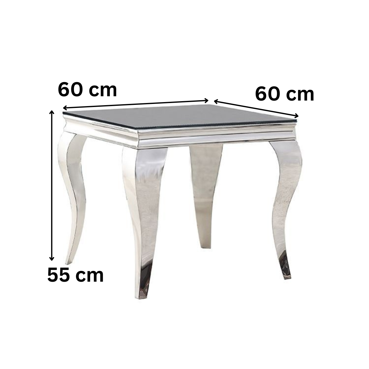 MILANO Beistelltisch Marmoroptik schwarz 60x60x55 cm
