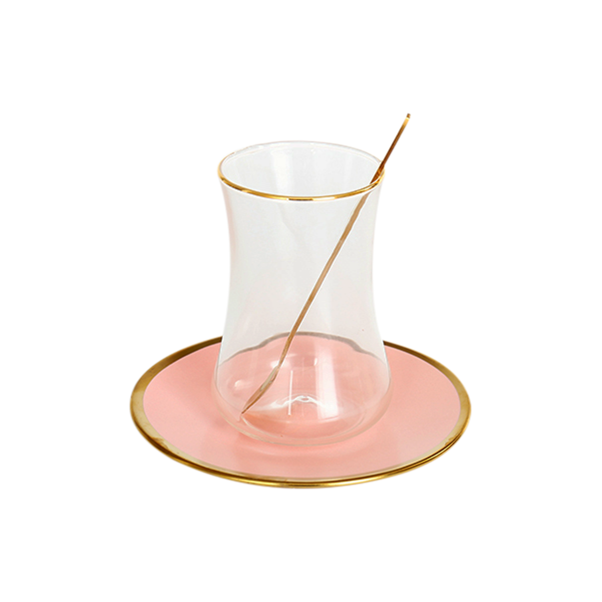 Bricard Tee-Espresso Set 24 teilig Rosa Gold inkl. Löffel und Untertasse