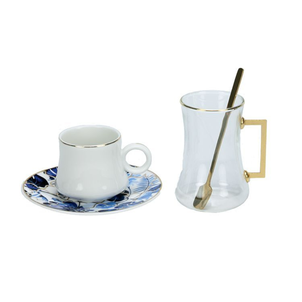 Tee und Espresso Set 24 Teilig 005 Blau
