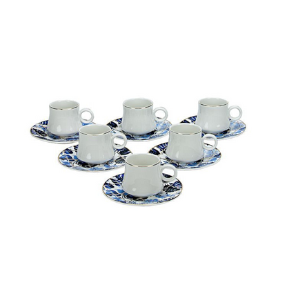 Tee und Espresso Set 24 Teilig 005 Blau