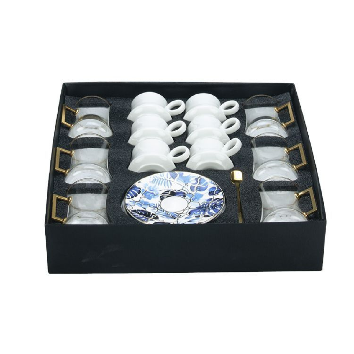 Tee und Espresso Set 24 Teilig 005 Blau