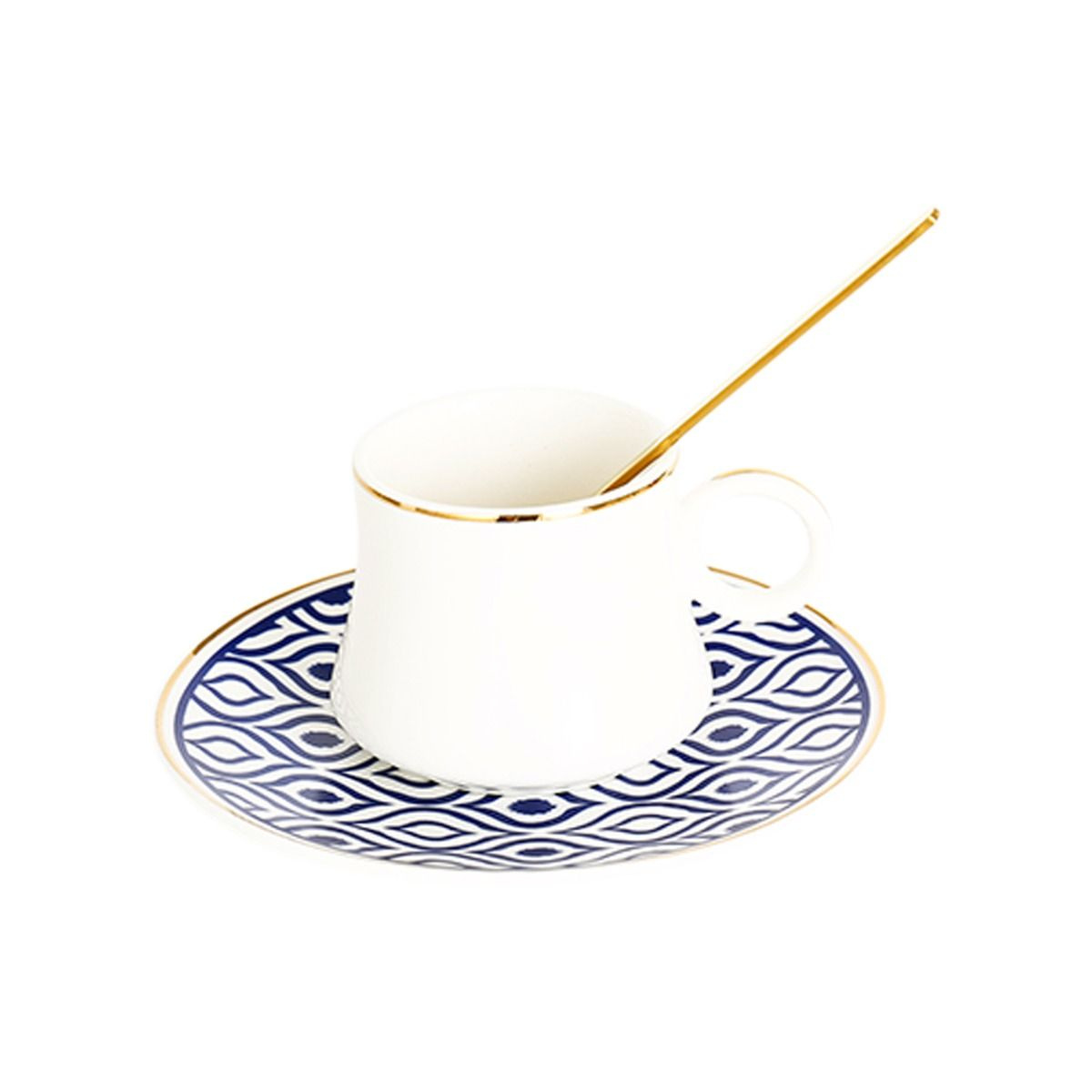 Bricard Tee - Espresso Set 24 telig Blau inkl. Untertasse und Löffel